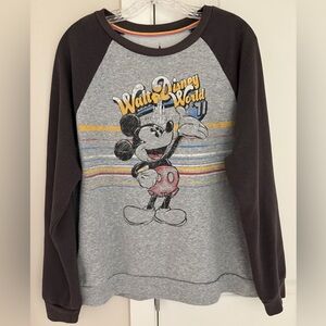 Walt Disney World Mickey Mouse Retro Crewneck Sweatshirt Terry Cloth 1X